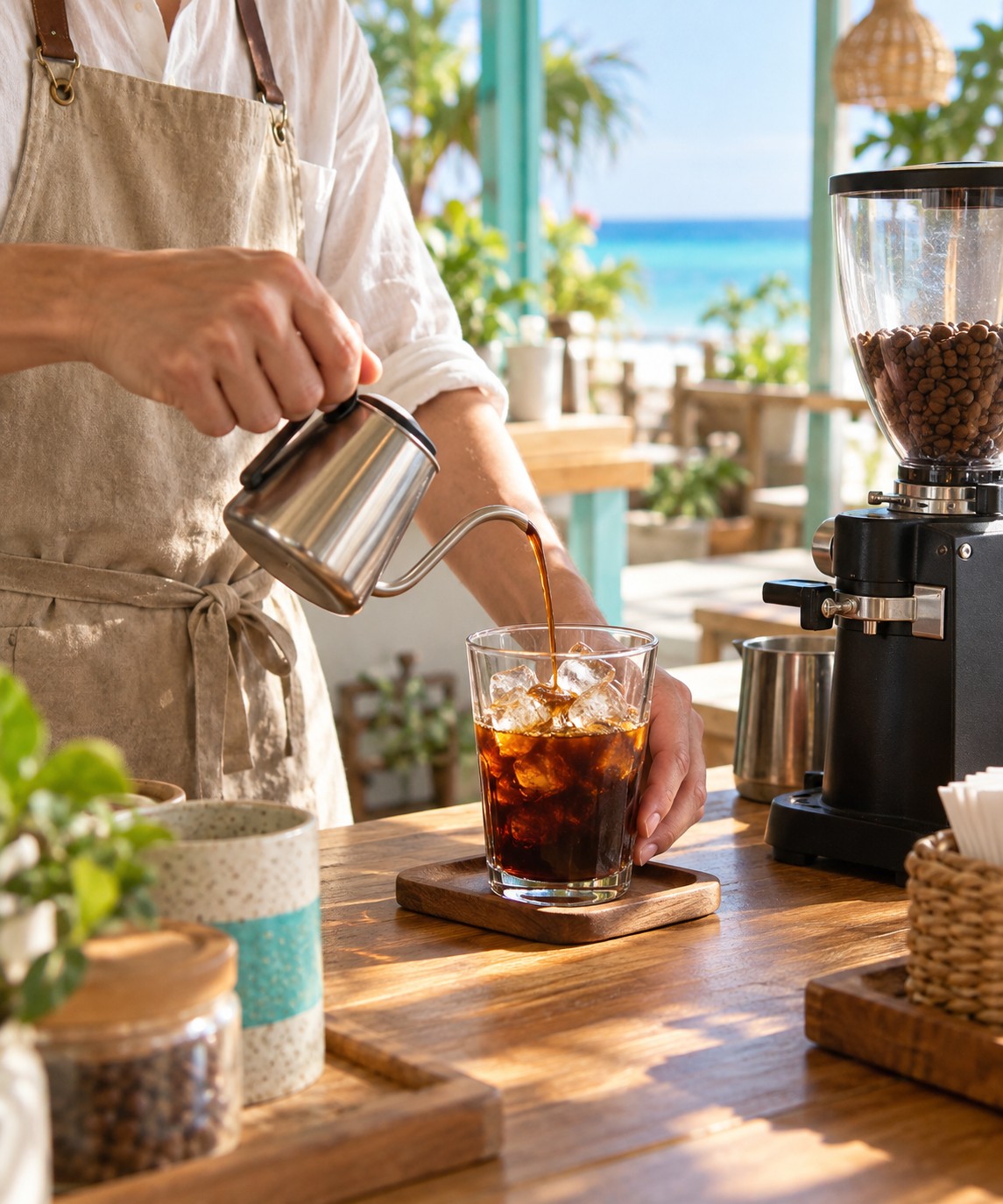 コーヒーを用意する手元のイメージ